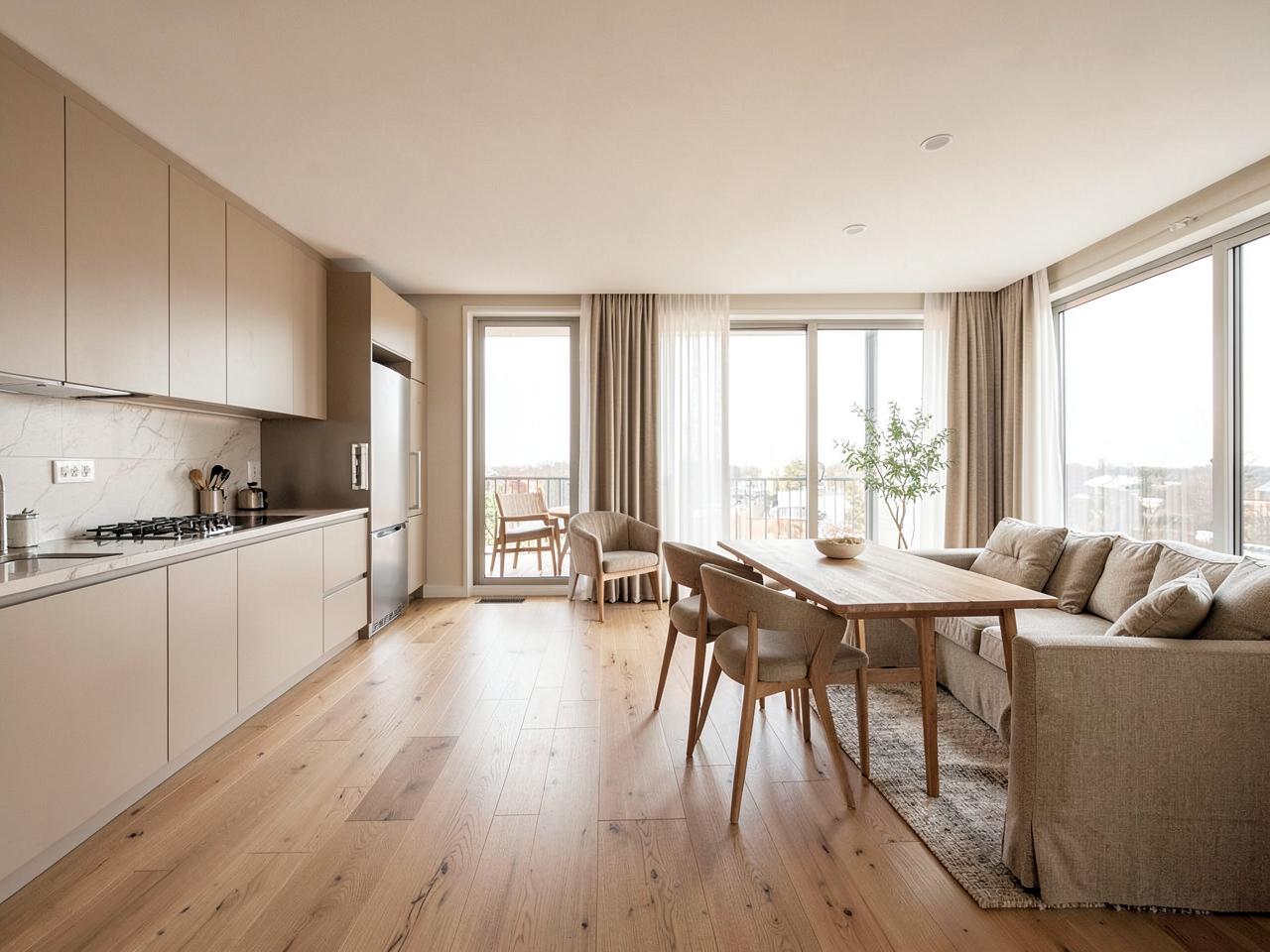 Zona giorno: progetto e ambiente realizzato — Realizzato